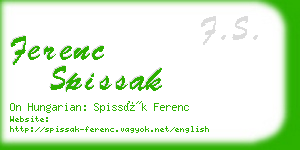 ferenc spissak business card